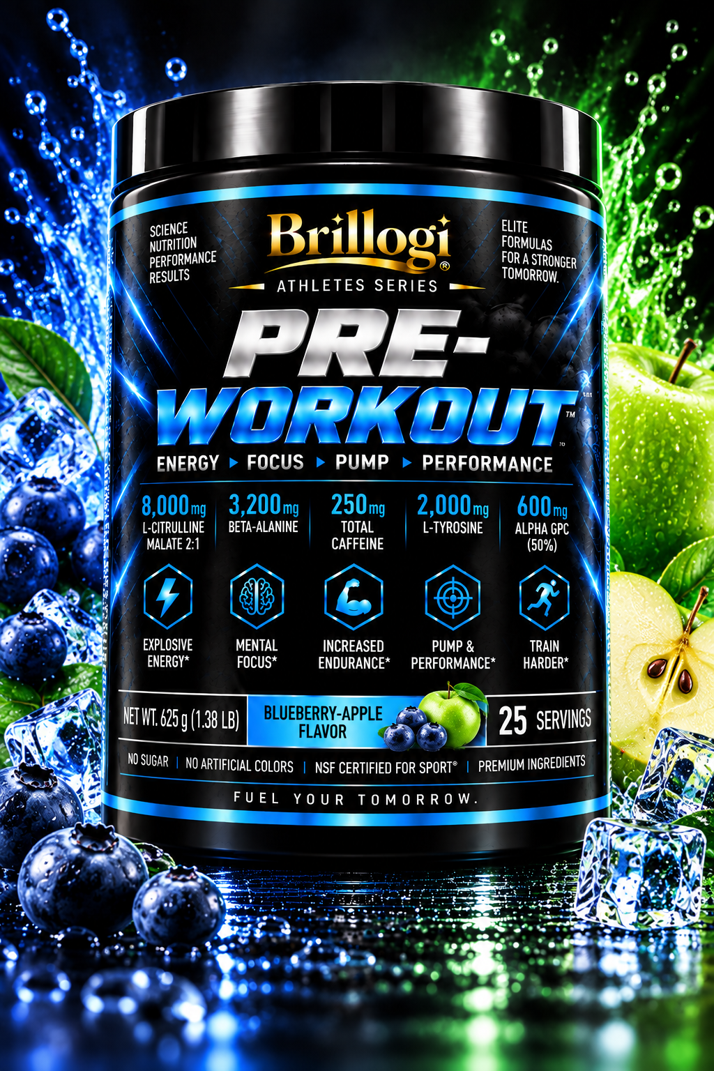 BRILLOGI Pre-Workout — Blueberry-Apple